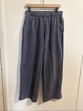 Women’s Acid Wash Gray Wide-Leg Sweatpants